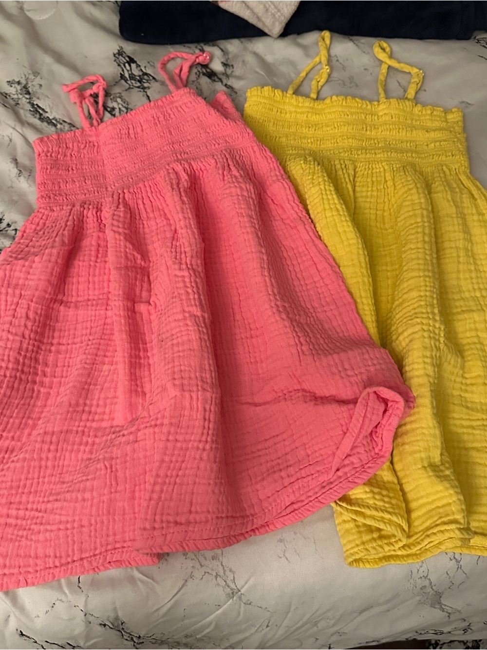 2 wonder nation Yellow and pink kids dresses in size S (6-7) bundle good
